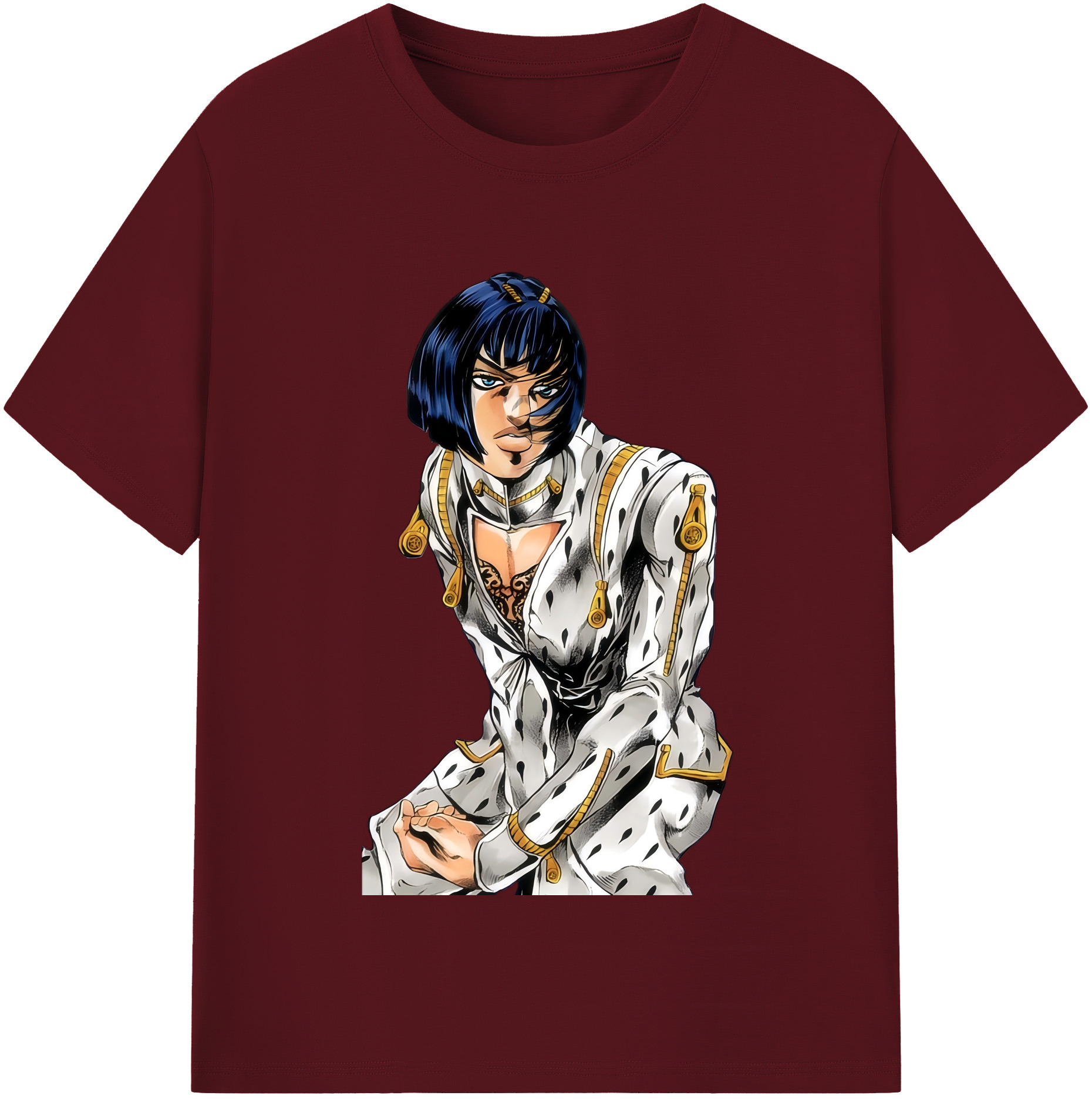 （画像用） ジョジョの奇妙な冒険 ブローノ?ブチャラティ JoJo's Bizarre Adventure Bruno Bucciarati 綿100％半袖Tシャツ（フロントプリント）
